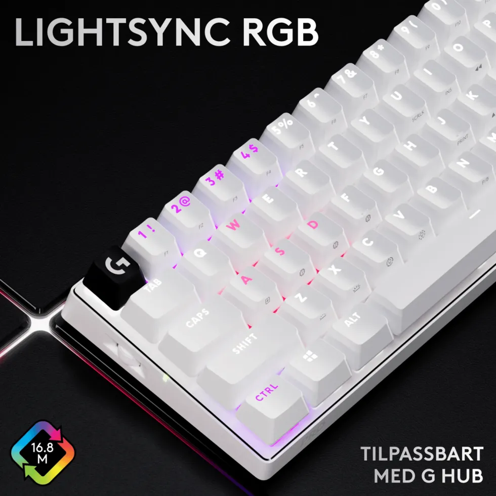 Logitech G PRO X 60 Lightspeed Trådløst gamingtastatur Tactile White