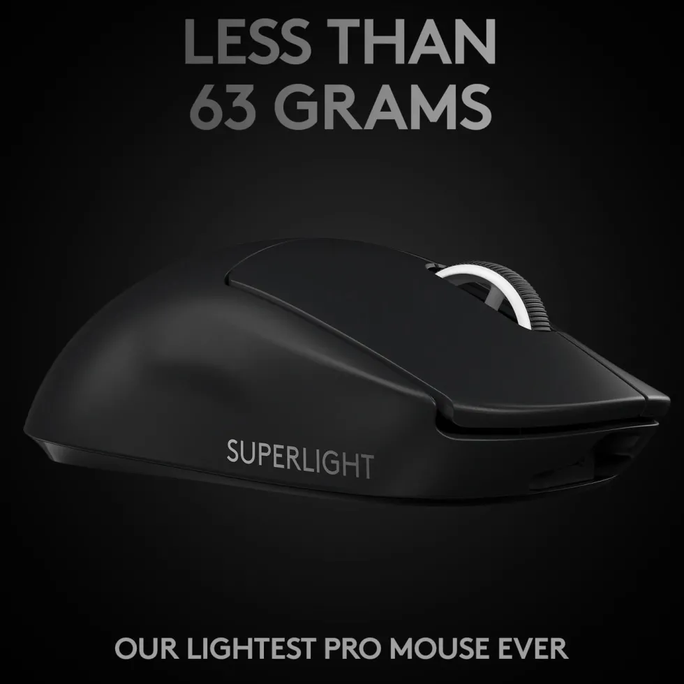 Logitech G Pro X Superlight Trådløs gamingmus Svart