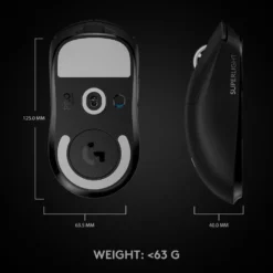 Logitech G Pro X Superlight Trådløs gamingmus Svart