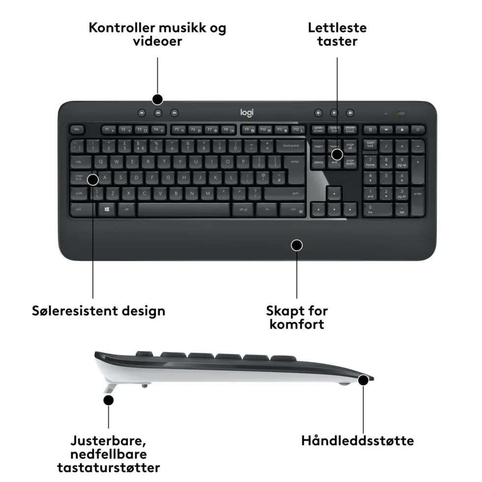 Logitech MK540 Trådløst tastatur og mus