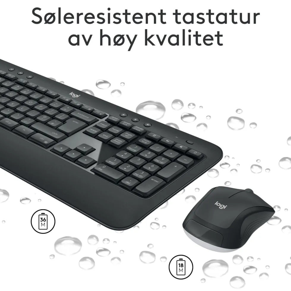 Logitech MK540 Trådløst tastatur og mus