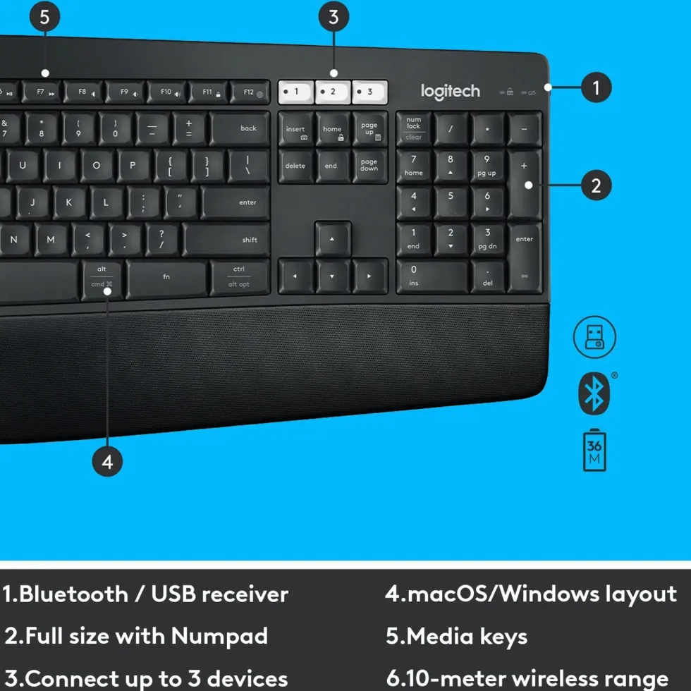 Logitech MK850 Trådløst tastatur og mus