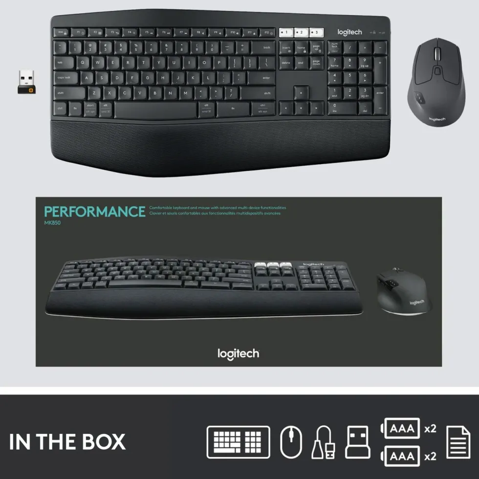 Logitech MK850 Trådløst tastatur og mus
