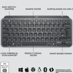 Logitech MX Keys Mini Trådløst tastatur Grå