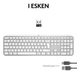 Logitech MX Keys S Trådløst tastatur Pale Grey
