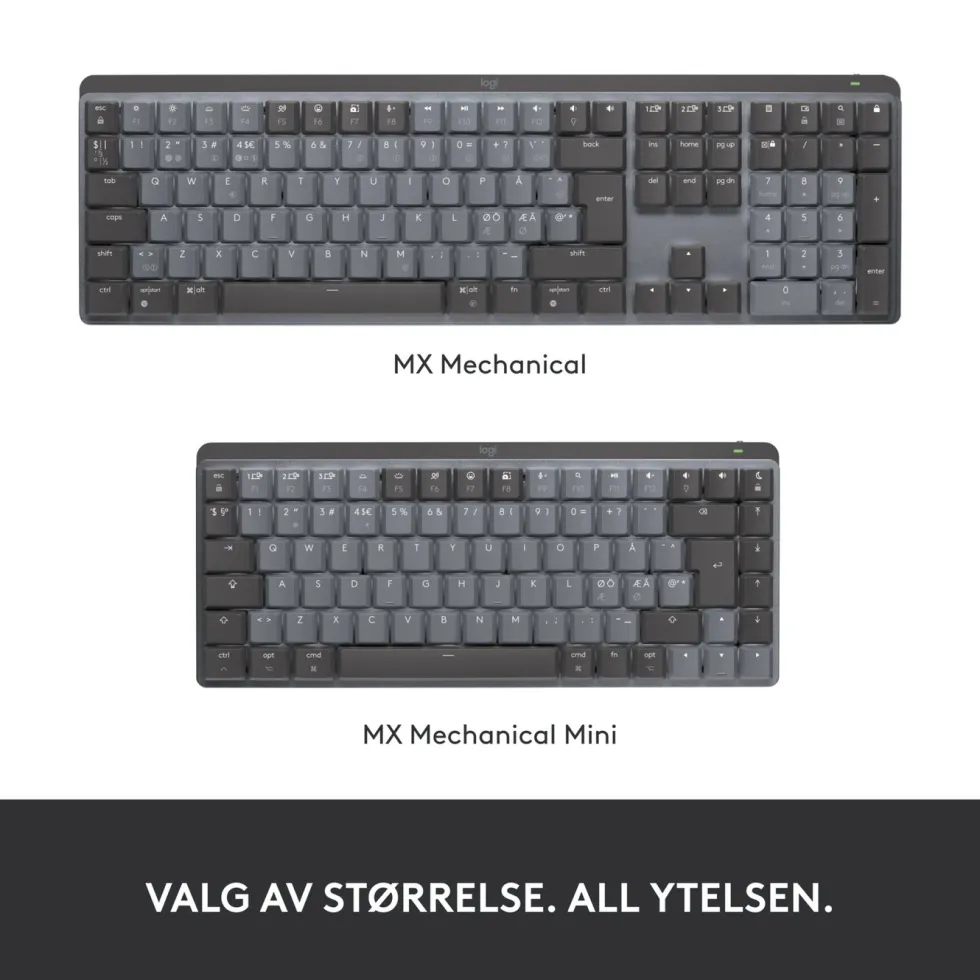 Logitech Mx Mechanical Mini Trådløst mekanisk tastatur Brown Tactile Quiet