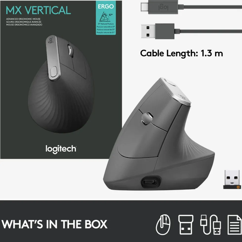 Logitech MX Vertical Trådløs datamus