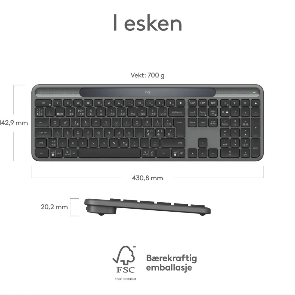 Logitech Signature Slim Solar+ Trådløst tastatur