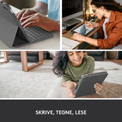 Logitech Slim Folio Tastaturetui for iPad (10. gen) og iPad (A16)