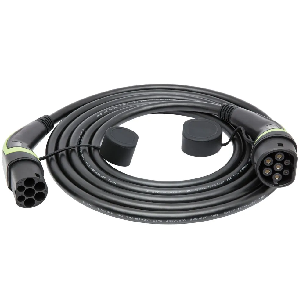Luxorparts BEV Type 2 Ladekabel for elbil 22 kW 3-faset 5 m
