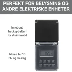 Luxorparts Digital timer 7 døgn for utendørsbruk