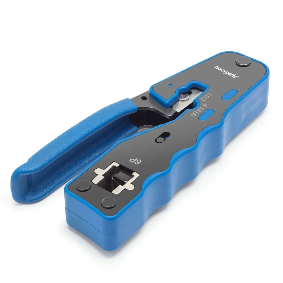 Luxorparts Krympetang med klippe- og dekselfunksjon for RJ45-kontakter