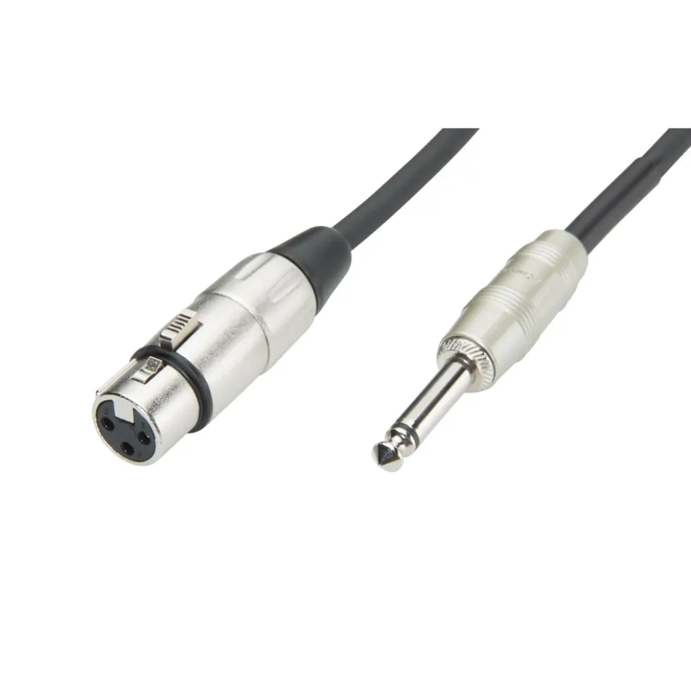 Luxorparts Mik-kabel XLR til 6,3 mm 6 m, Svart