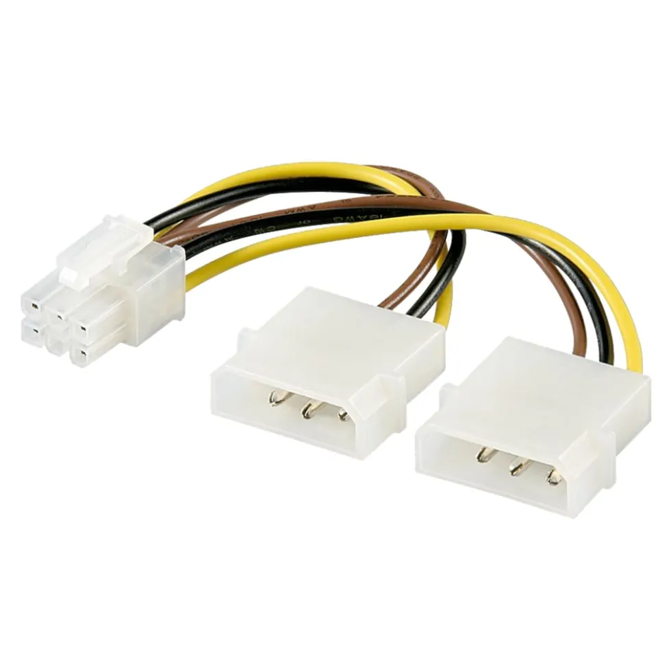 Luxorparts PCI Express-strømadapter 6-pin (2x Molex)