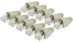 Luxorparts STP-modulkontakt RJ45 Cat. 6 med strekkavlastning, 10-pk.