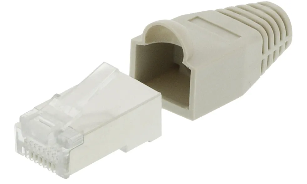 Luxorparts STP-modulkontakt RJ45 Cat. 6 med strekkavlastning, 10-pk.