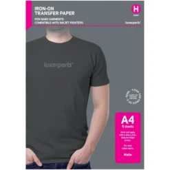 Luxorparts Tekstiloverføring for mørke plagg A4 5-pk.