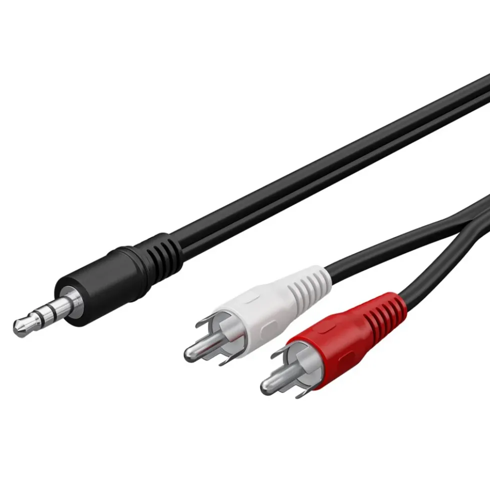 Lydkabel 3,5 mm til 2x RCA 10 m