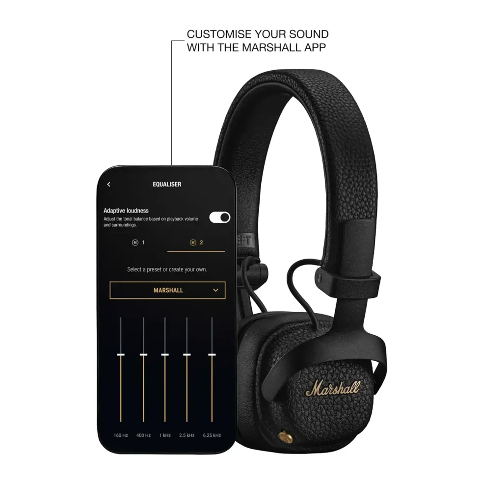 Marshall Milton A.N.C. støyreduserende on-ear-hodetelefoner Svart