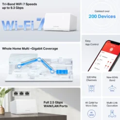 Mercusys Halo H47BE Mesh Wifi 7-system 2-pk.