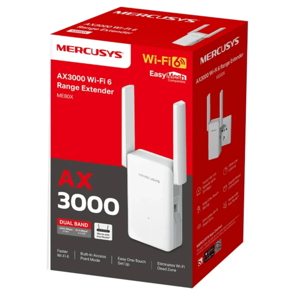 Mercusys ME80X Wi-Fi 6 Repeater AX3000