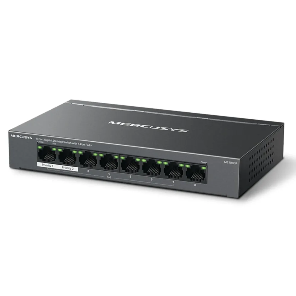 Mercusys MS108GP 8-porters gigabitswitch med POE+