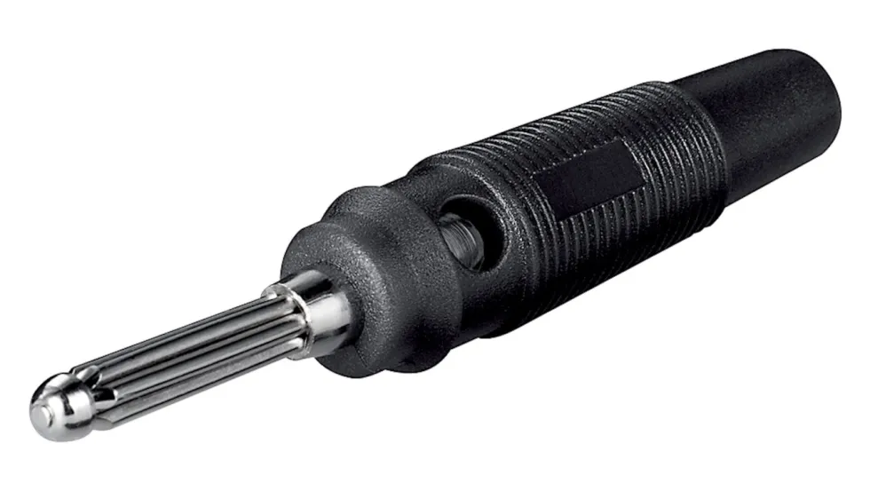 4 mm bananplugg 55 mm med skruforbindelse Svart