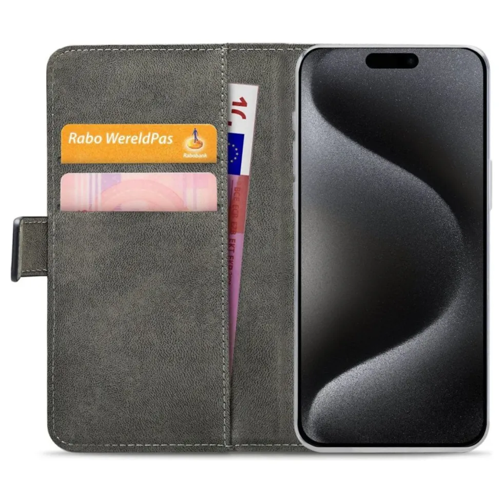 Mobilize Classic Gelly Wallet Book Case – Mobildeksel for iPhone 15 Pro Svart
