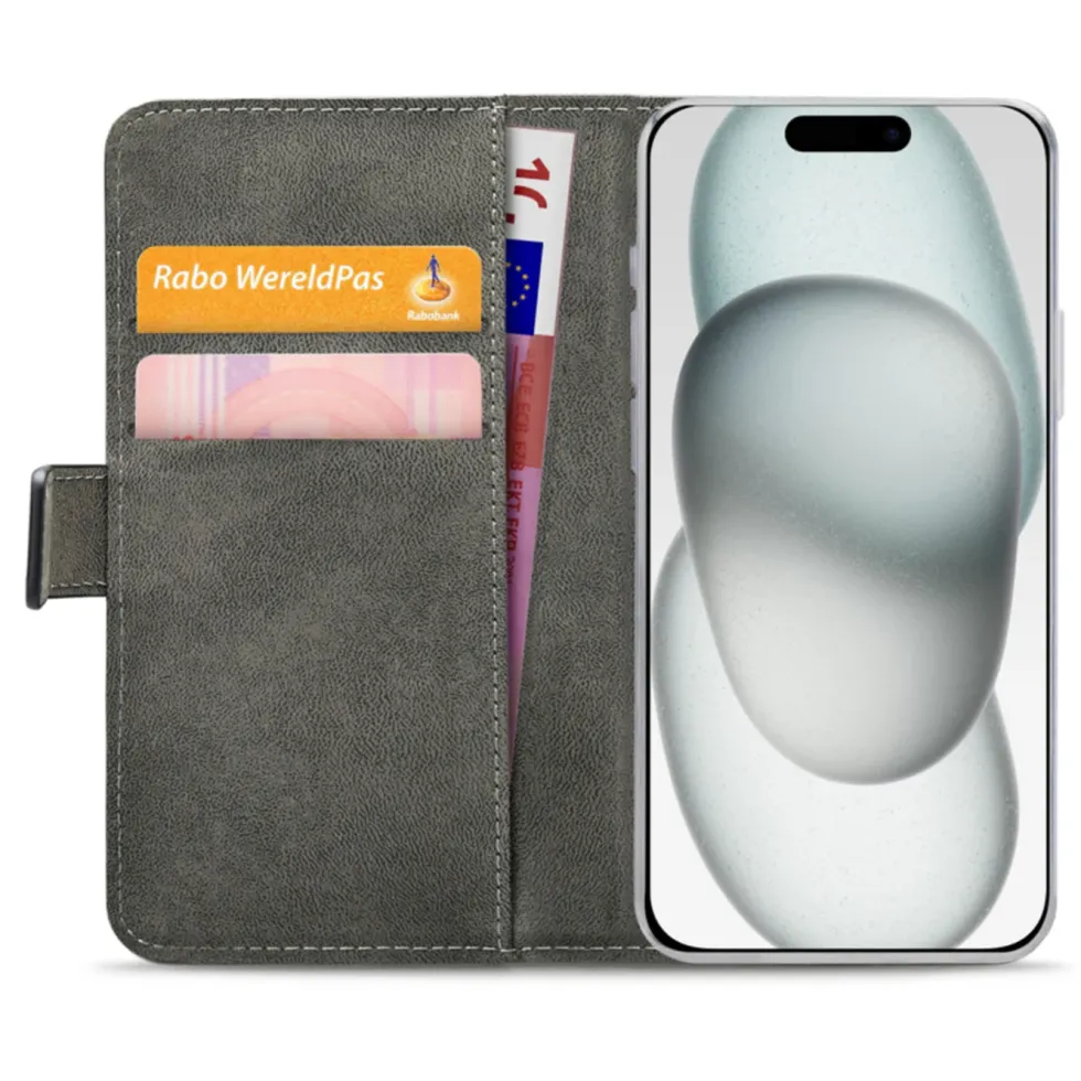 Mobilize Classic Gelly Wallet Book Case – Mobildeksel for iPhone 15 Plus Svart