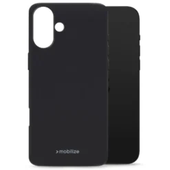 Mobilize Rubber Gelly Case – Mobildeksel for iPhone 16 Plus Svart