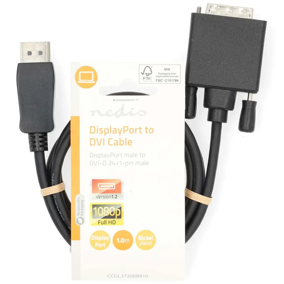 Nedis Displayport til DVI-kabel 1 m