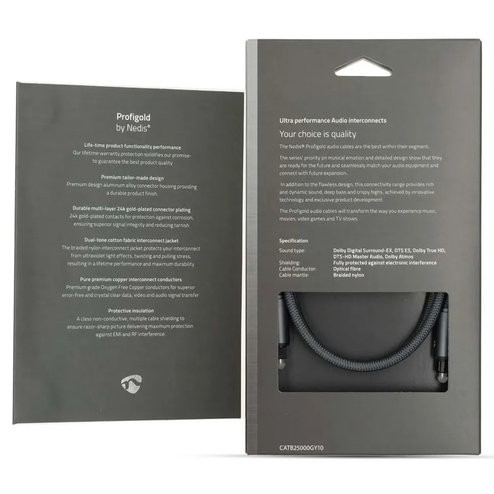 Nedis Optisk lydkabel Toslink 1 m