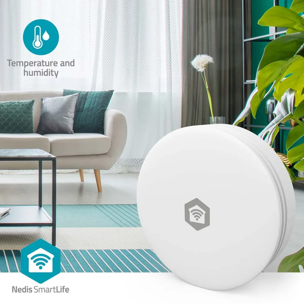 Nedis SmartLife luftkvalitetsmåler med CO₂-sensor og wifi