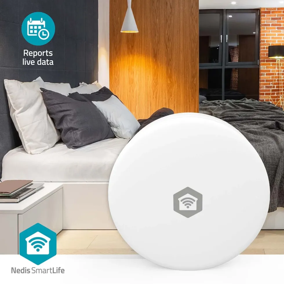 Nedis SmartLife luftkvalitetsmåler med CO₂-sensor og wifi