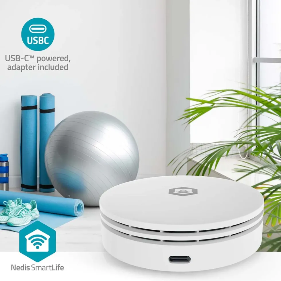 Nedis SmartLife luftkvalitetsmåler med CO₂-sensor og wifi