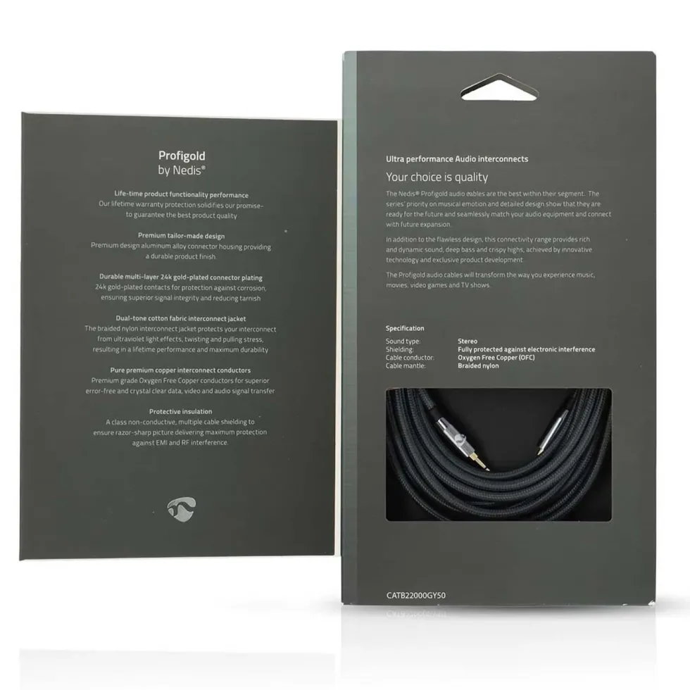 Nedis Stereolydkabel 3,5 mm hann til hann 5 m
