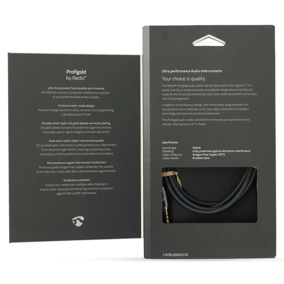 Nedis Stereolydkabel 3,5 mm hann til hann 2 m