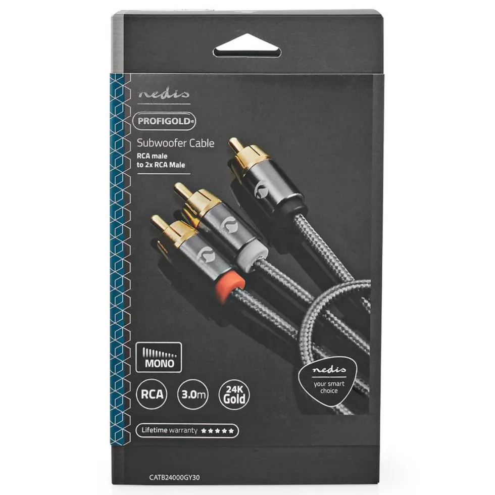 Nedis Subwooferkabel RCA til 2x RCA 3 m