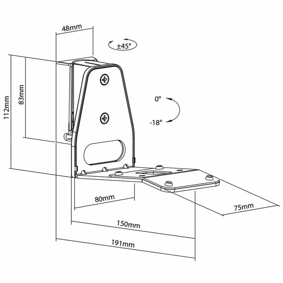 Nedis Veggfeste for Sonos Era 300-høyttaler Svart