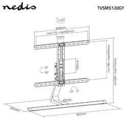 Nedis Vippe- og roterbart bordstativ for tv 37-75