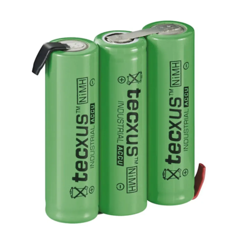 NiMH2 oppladbart 3 x AA-batteri med loddeører