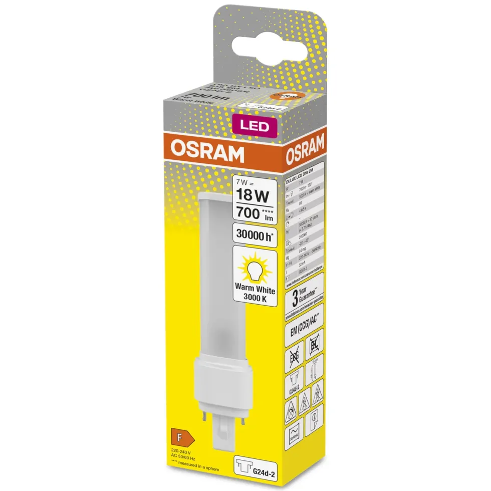 Osram LED-kompaktlysrør G24D 700 lm