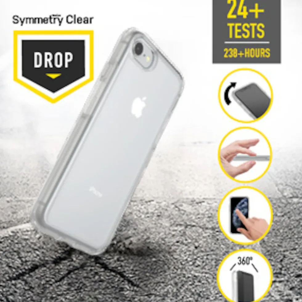 Otterbox Symmetry Robust deksel for iPhone 6, 6s, 7, 8, SE Gjennomsiktig