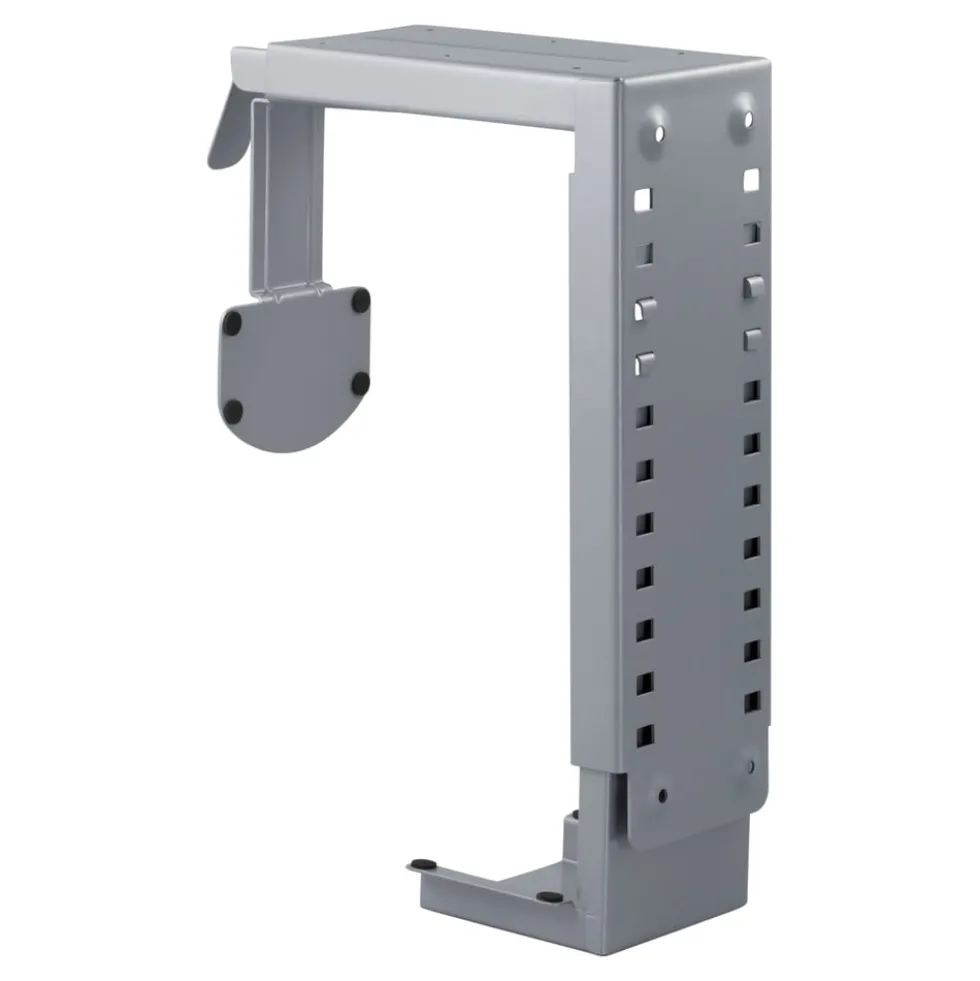 PC-holder for montering i bord eller vegg - Sølv