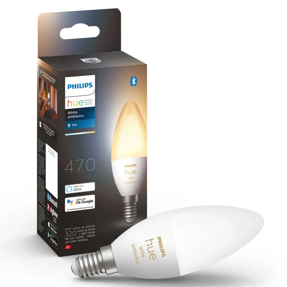 Philips Hue Ambiance Smart LED-pære E14 470 lm 1-pk.