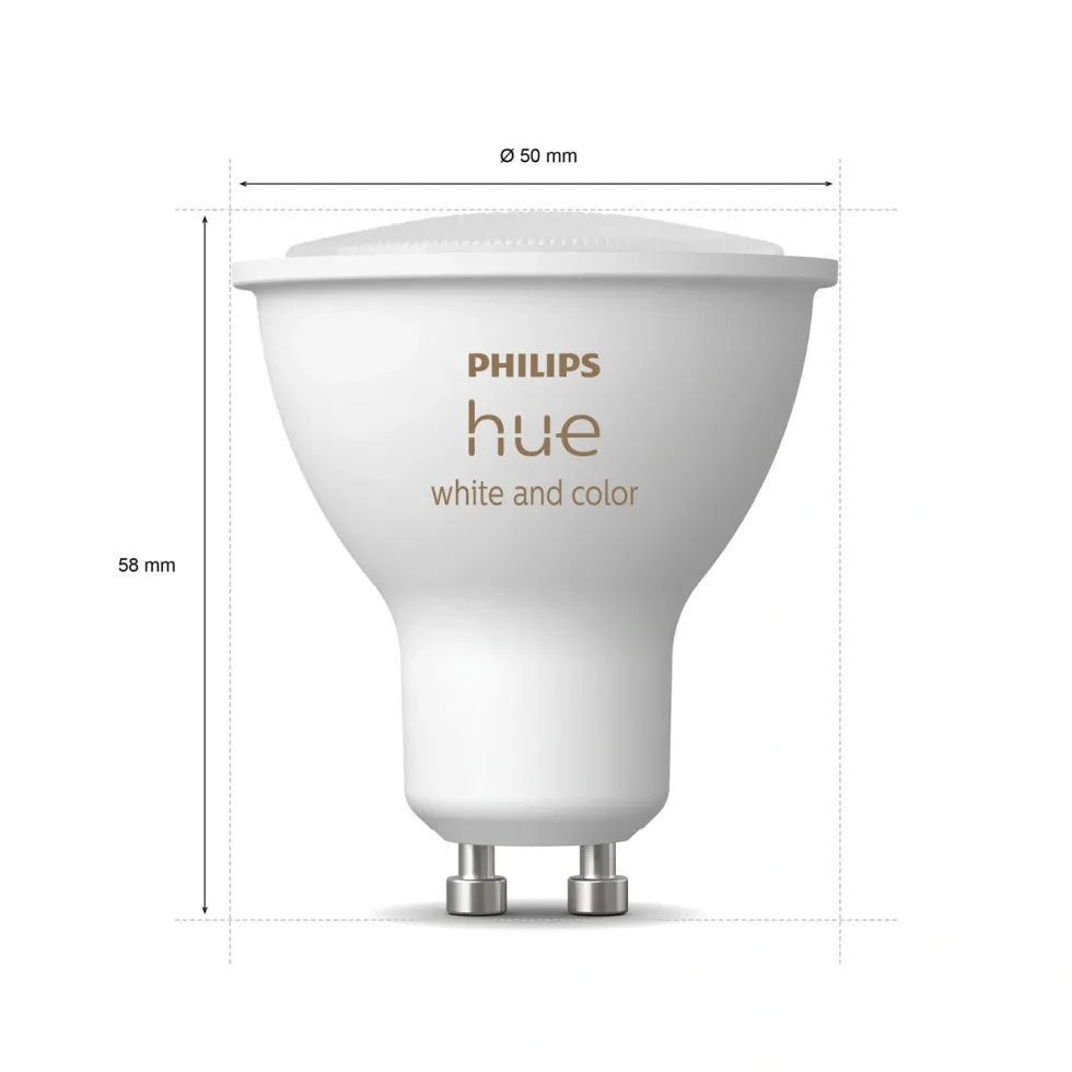 Philips Hue Color Ambiance Smart LED-pære GU10 350 lm 2-pk.