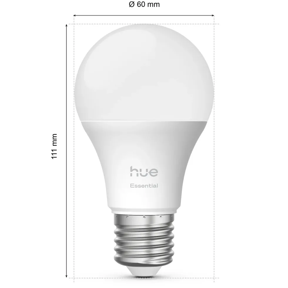 Philips Hue Essential Smart LED-pære E27 806 lm 3-pk.