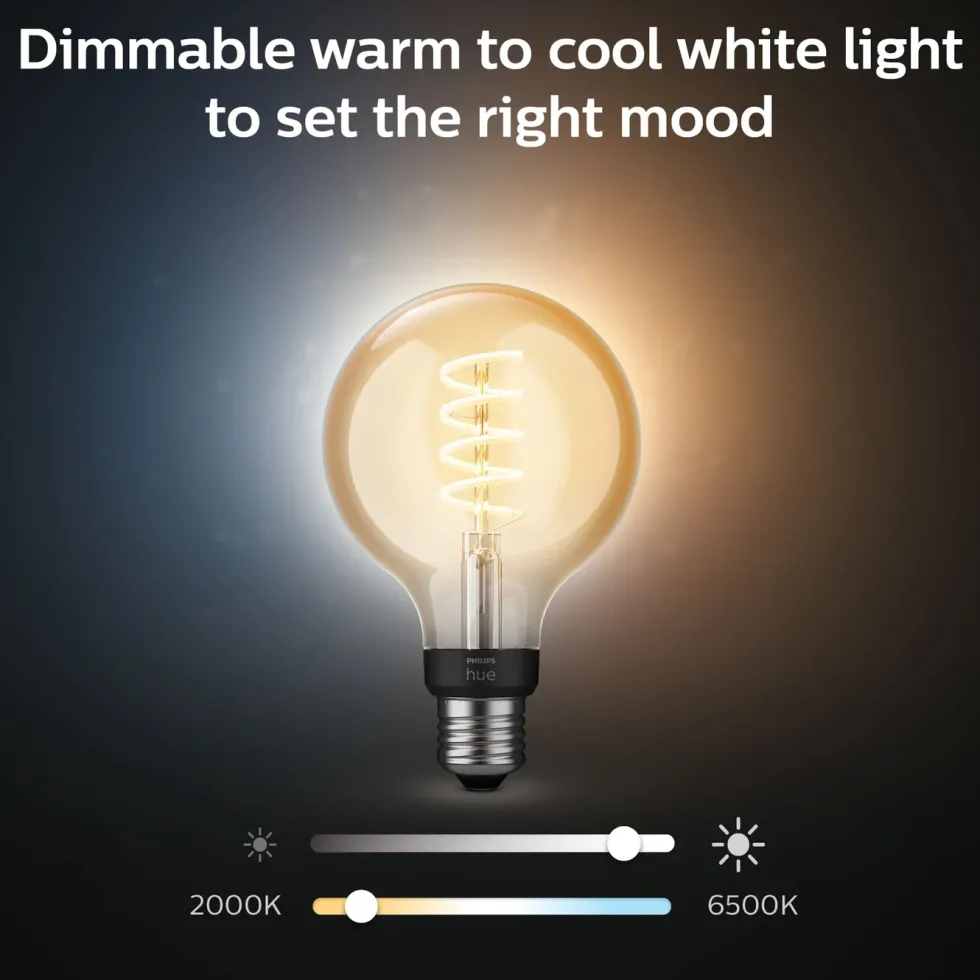 Philips Hue Filament G93 E27 Smart LED-pære 550 lm
