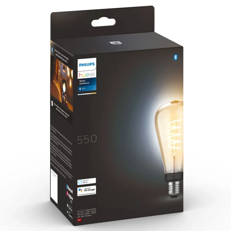 Philips Hue Filament ST72 E27 Smart LED-pære 550 lm
