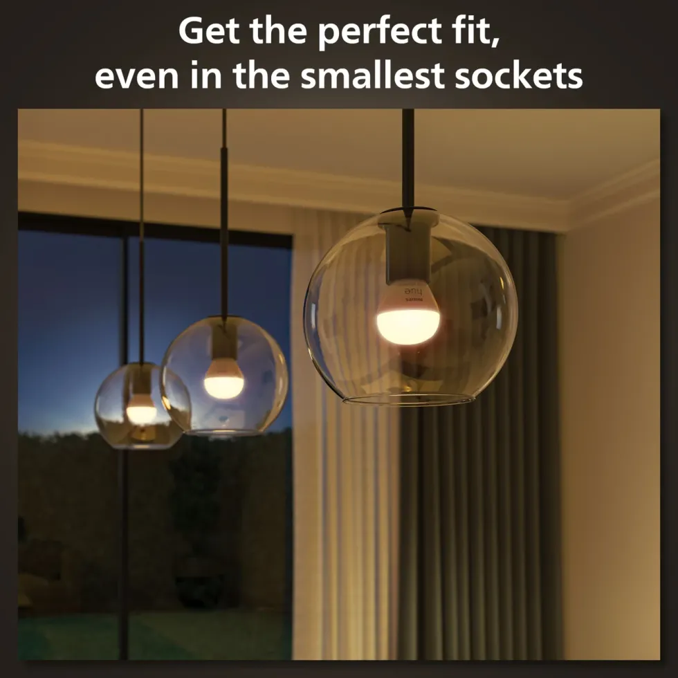 Philips Hue Luster Kuleformet LED-pære White and Color Ambiance E14 470 lm 2-pk.